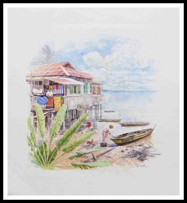 SH 1631C Malay Kampong 3×3 Mini Print – Fan S.H.