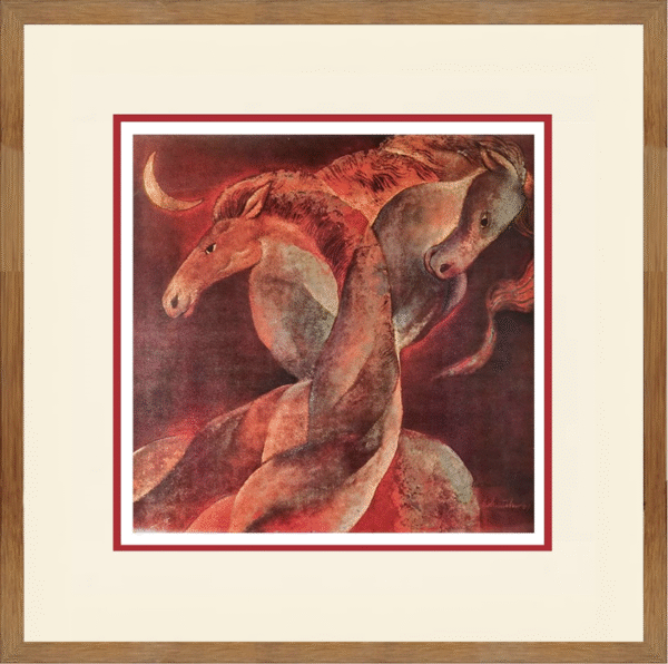 Vietnamese artist HO HUU THU artwork, loving horse