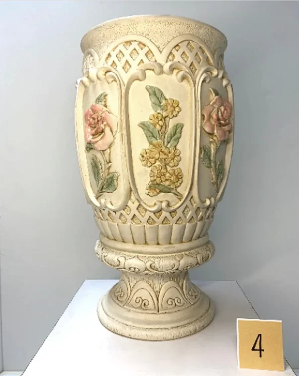 IDN-004 Terracotta Sandstone handcrafted Floral Vase (Coloured)