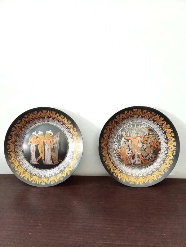 EGYPT-ARTIF-074 Hand painted Egyptian Metal Plates