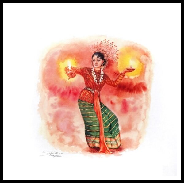 SH 1630C Malay Candle Dancer 3×3 Mini Print – Fan S.H.