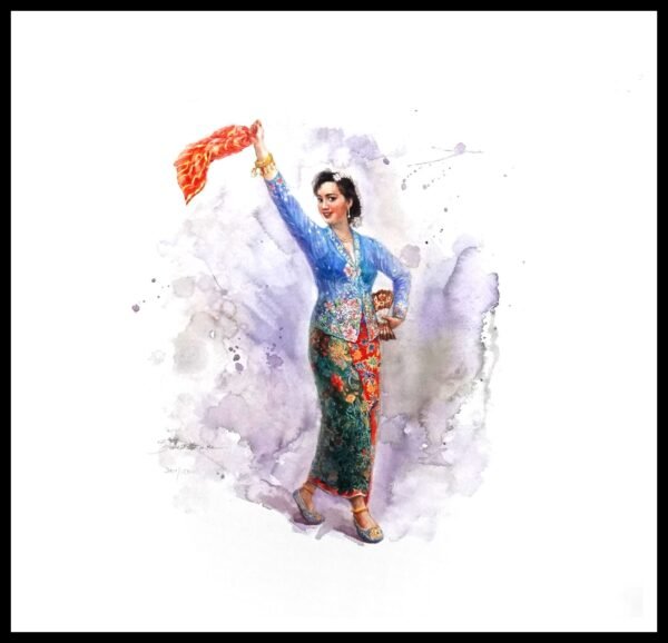 SH 1614C Nonya "Ronggeng" Dancer 3×3 Mini Print – Fan S.H.