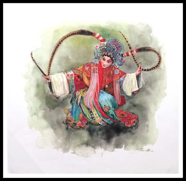 SH 1622C Lady General” in Chinese Opera 3×3 Mini Print – Fan S.H.