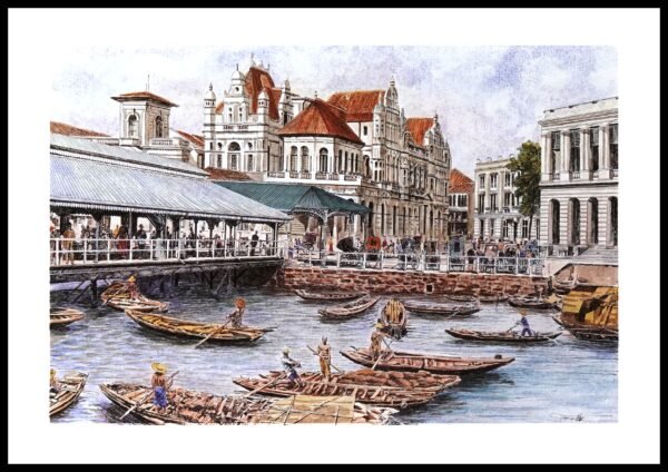 SH 1852C Johnson Pier, Collyer Quay 7×5 Mini Print – Fan S.H.