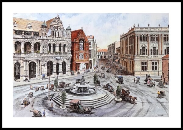 SH 1853C Fullerton Square, Battery Road 7×5 Mini Print – Fan S.H.