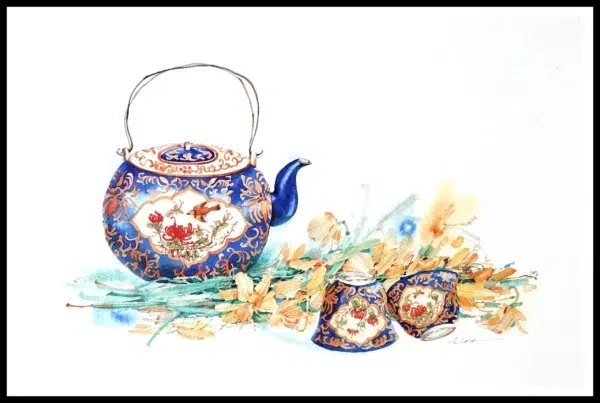 CR 1083 Teapot with Cups 7×5"