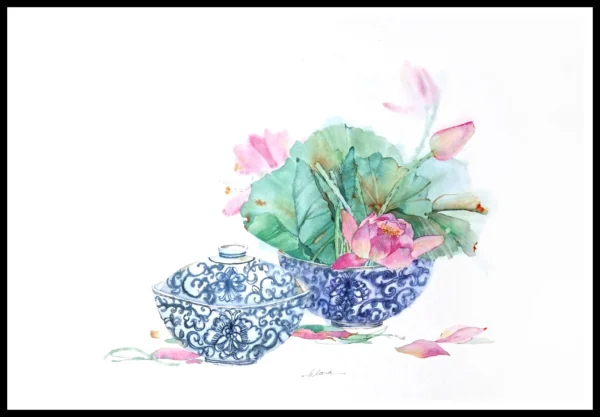 CR 1081 Blue & White Bowls 7×5"